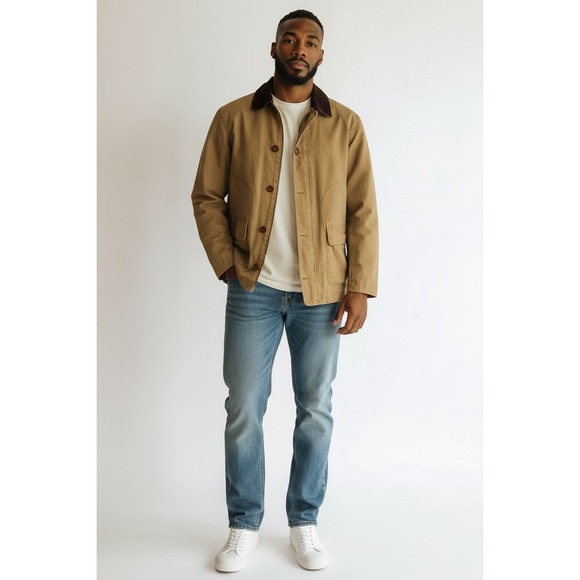 Lands' End Canvas Barn Jacket XL Vintage 90s–Y2K Corduroy Collar Work Coat